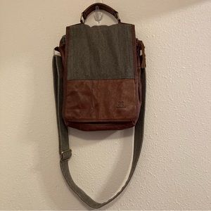 CARRAIGDONN leather/canvas crossbody bag